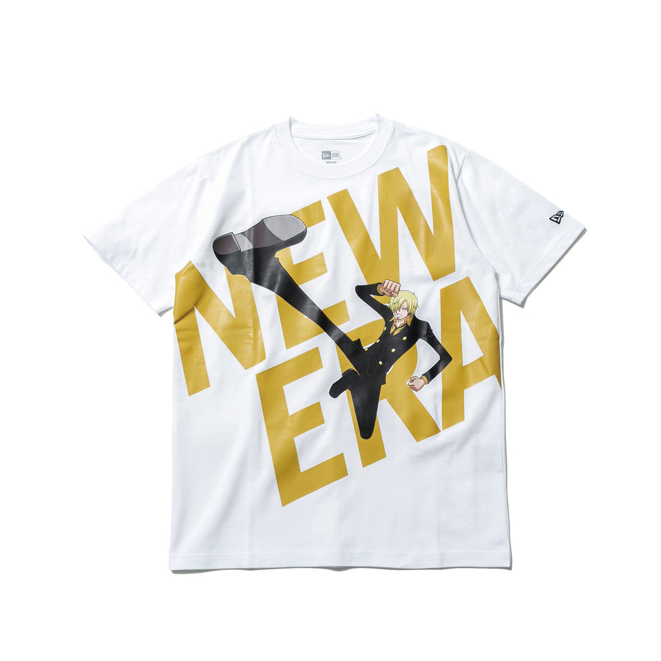 半袖 コットン Tシャツ ONE PIECE ワンピース サンジ ワイドロゴ ホワイト レギュラーフィット