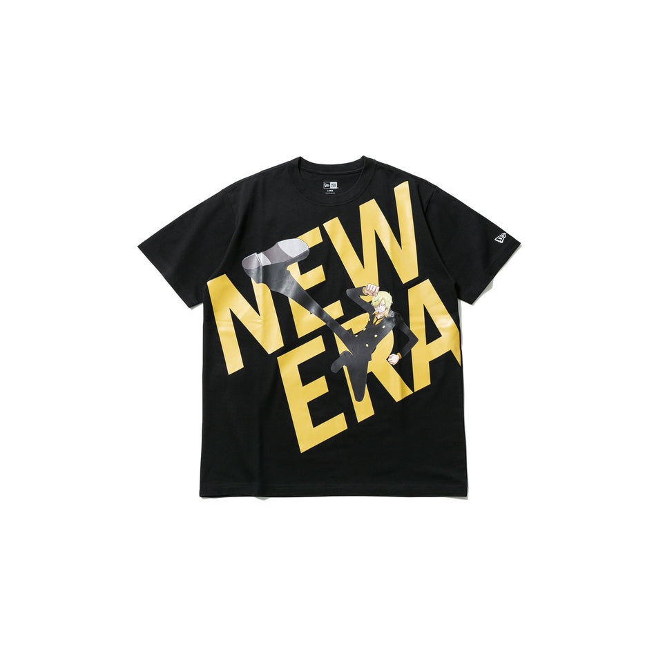 半袖 コットン Tシャツ ONE PIECE ワンピース サンジ ワイドロゴ ブラック レギュラーフィット