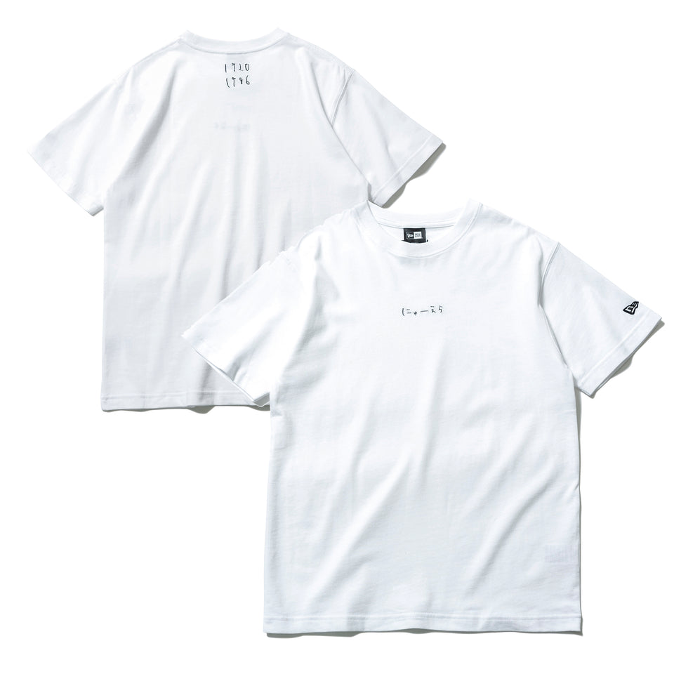 半袖 コットン Tシャツ AI TAKAHASHI 高橋愛 にゅーえら 1920 1986 ロゴ ホワイト レギュラーフィット
