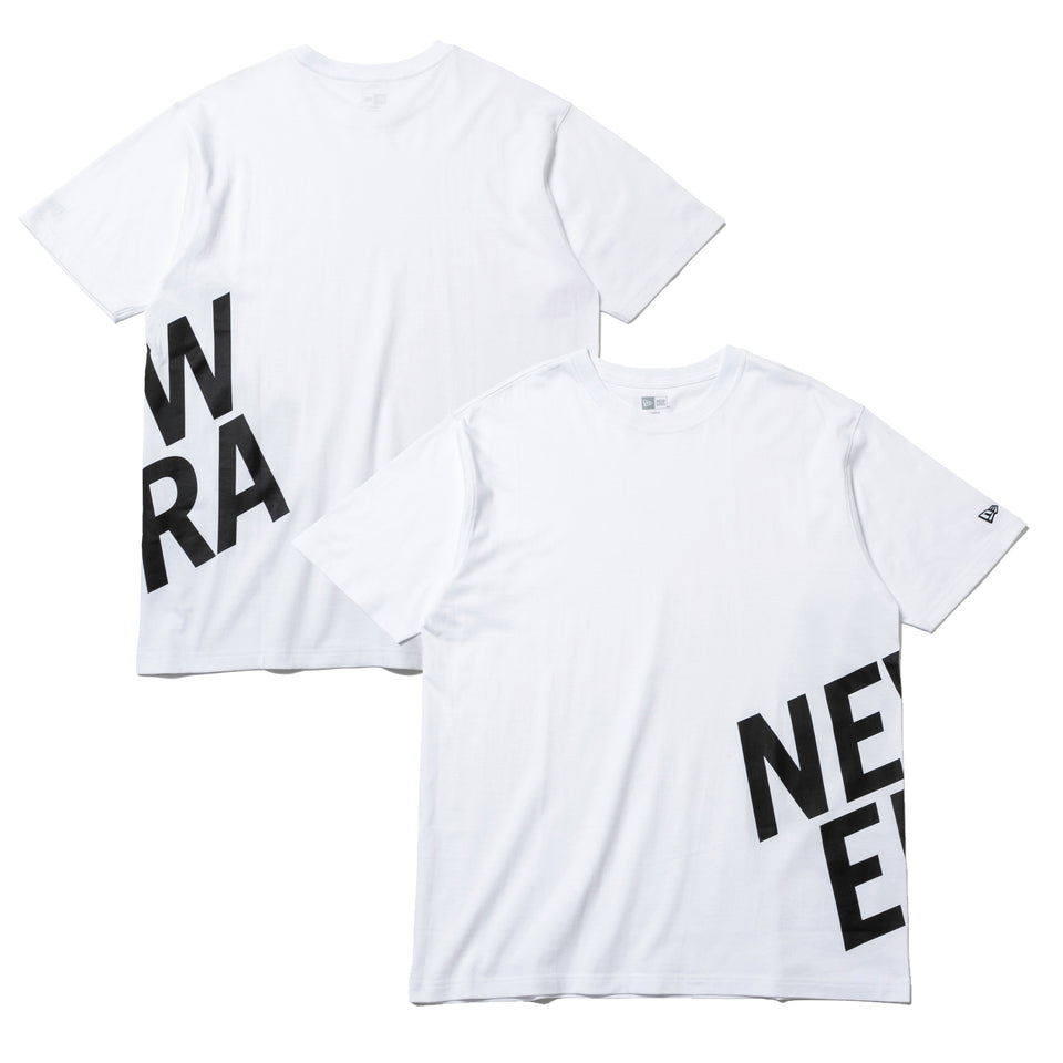 半袖 コットン Tシャツ サイドロゴ ズームアップ NEW ERA ロゴ リラックスフィット ホワイト
