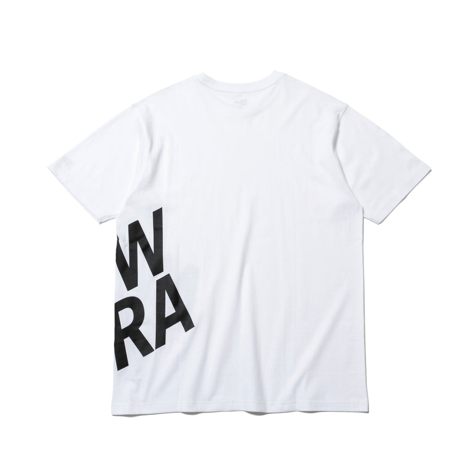 半袖 コットン Tシャツ サイドロゴ ズームアップ NEW ERA ロゴ リラックスフィット ホワイト