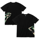 半袖 コットン Tシャツ サイドロゴ ズームアップ フラッグロゴ リラックスフィット ブラック