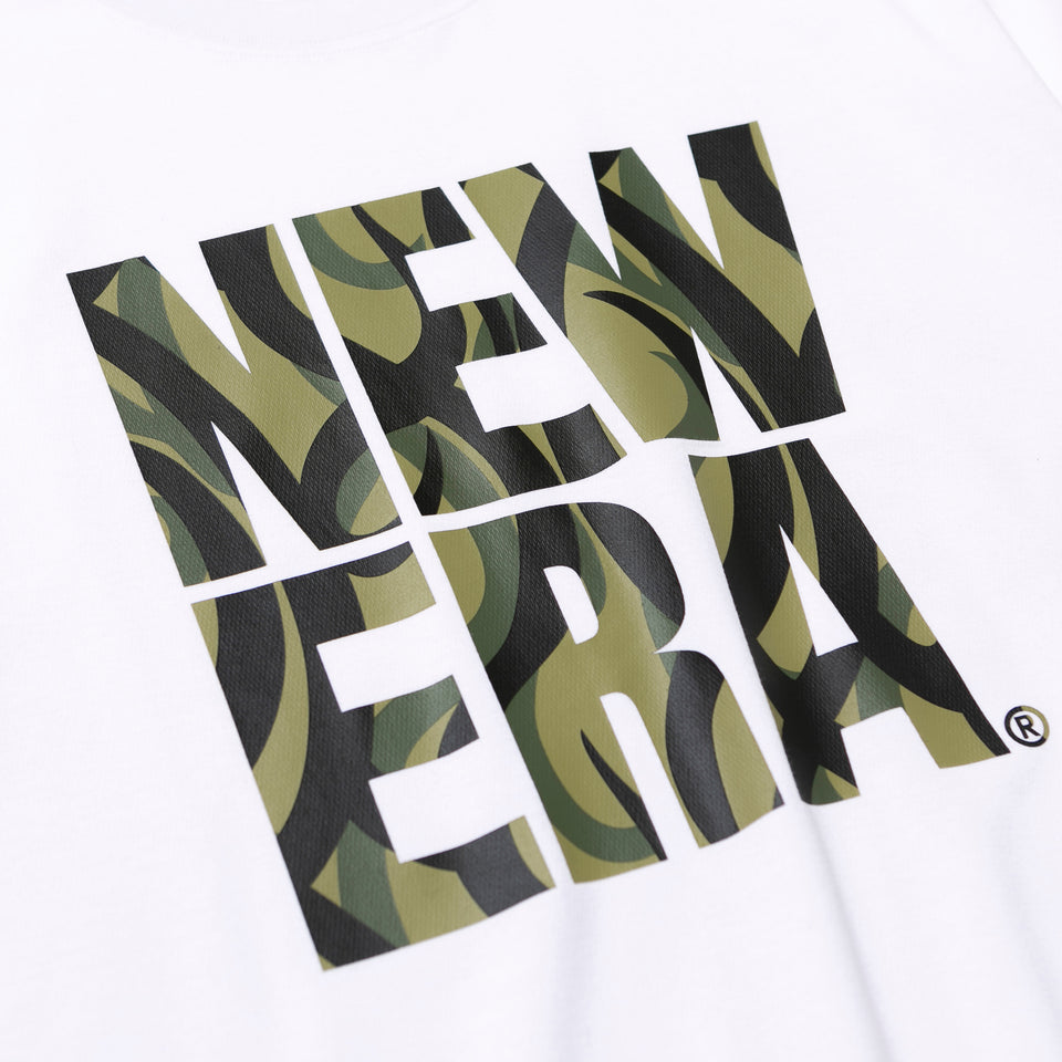半袖 パフォーマンス Tシャツ トライバルカモ スクエアロゴ ホワイト レギュラーフィット