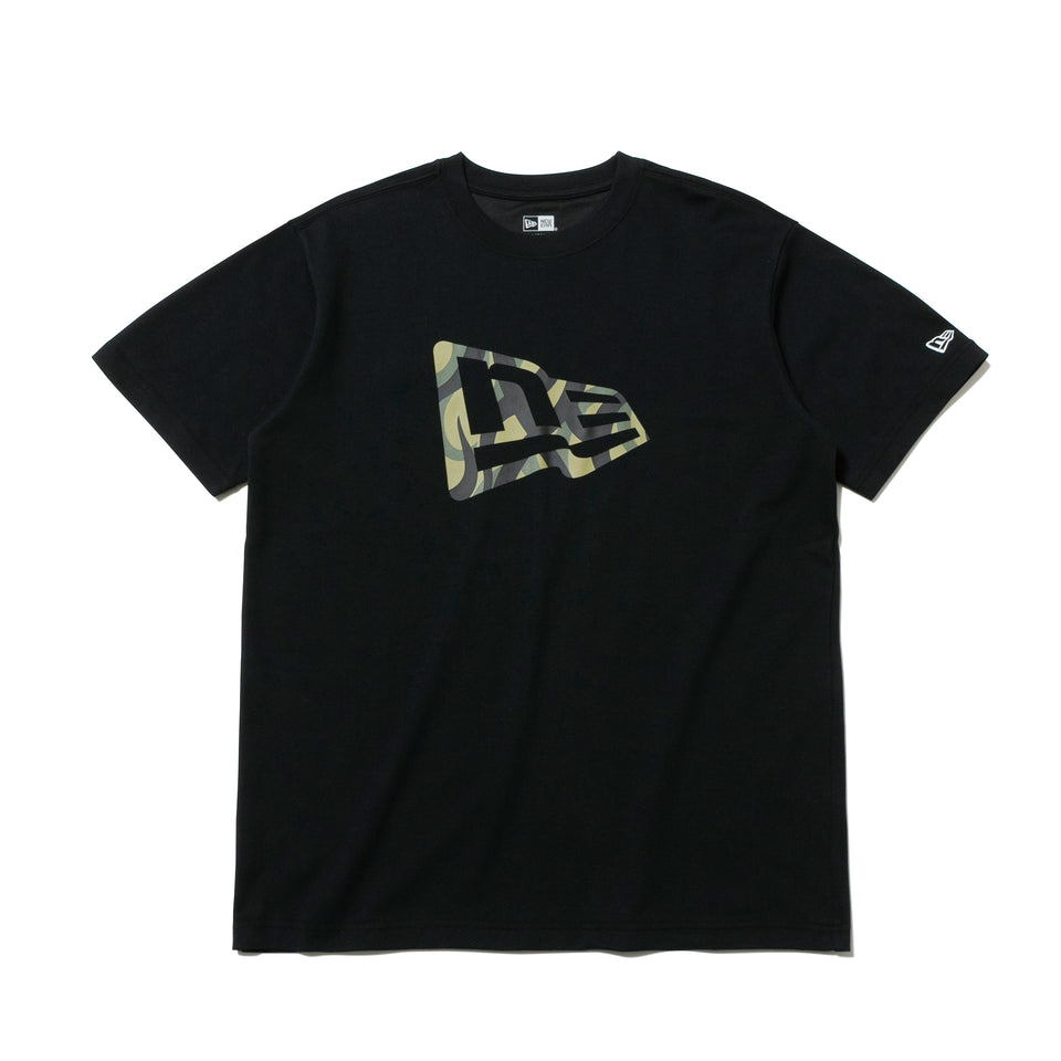 半袖 パフォーマンス Tシャツ トライバルカモ フラッグロゴ ブラック レギュラーフィット
