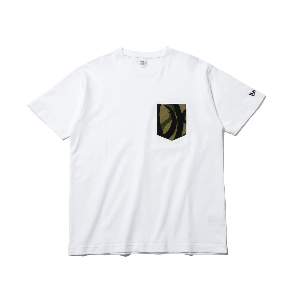 半袖 コットン ポケット Tシャツ トライバルカモ ホワイト レギュラーフィット