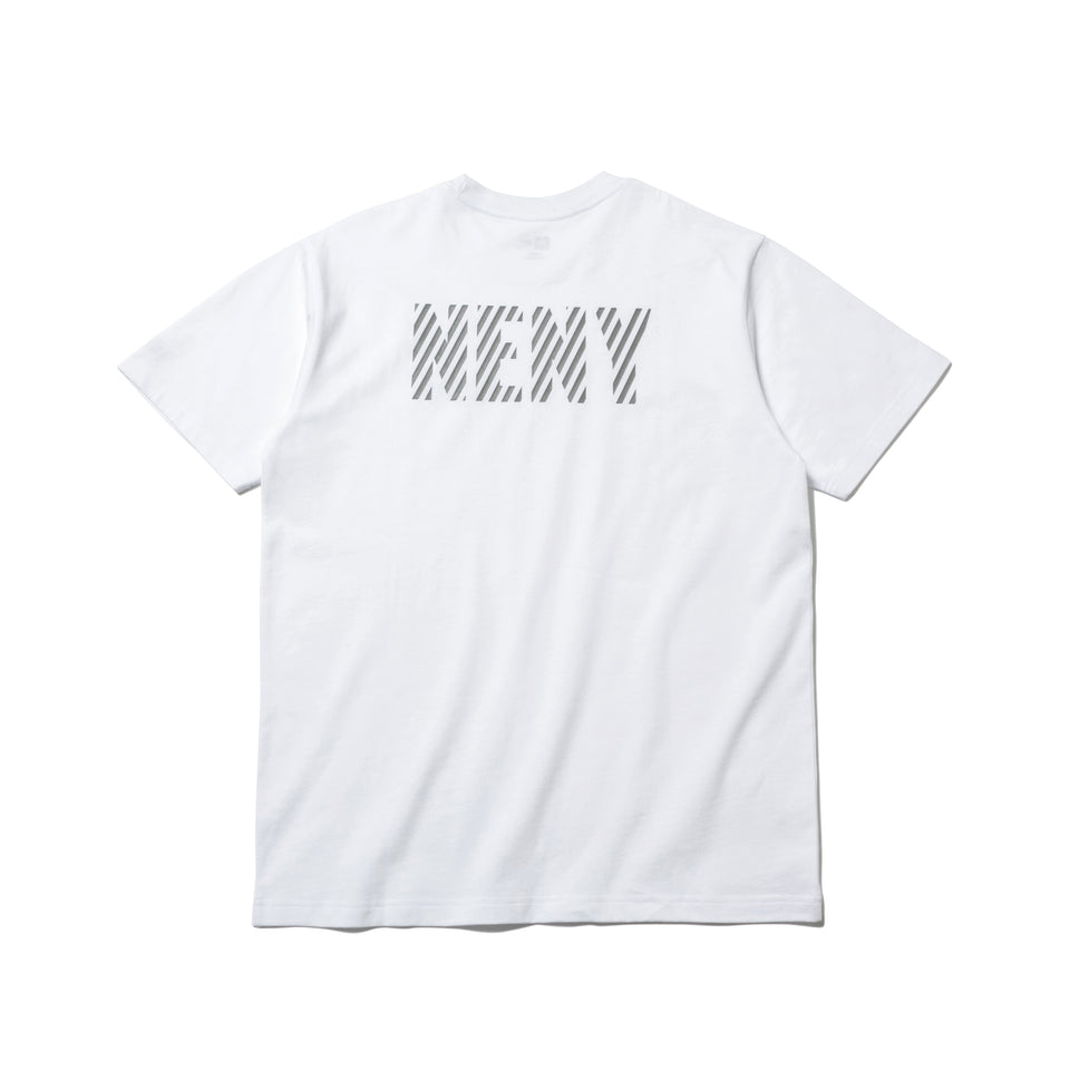 半袖　コットン Tシャツ リフレクター　NENY ロゴ　ホワイト　×　ブラック レギュラーフィット