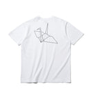 半袖　コットン Tシャツ 折り紙 NEW ERA 鶴　ロゴ　ホワイト　×　ブラック レギュラーフィット