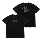 半袖　コットン Tシャツ 折り紙 NEW ERA 鶴　ロゴ　ブラック　×　ホワイト レギュラーフィット