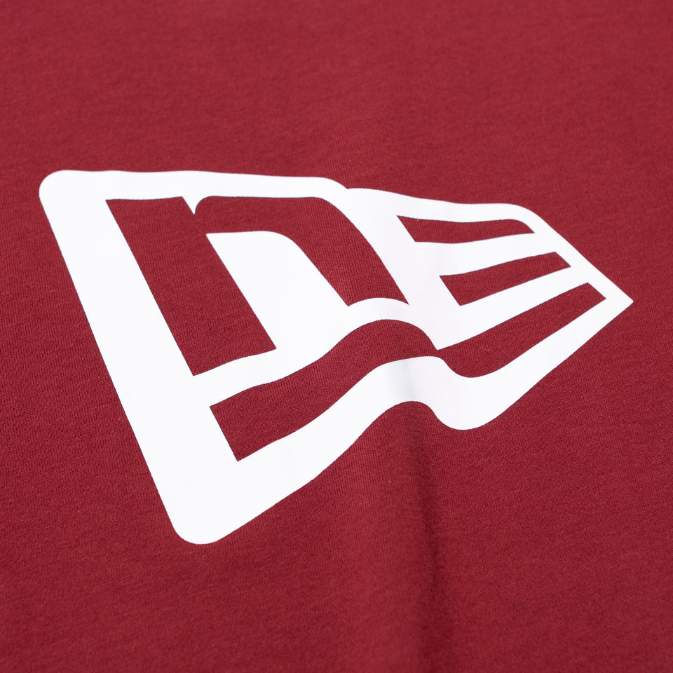 コットン Tシャツ フラッグロゴ バーガンディ　×　ホワイト レギュラーフィット