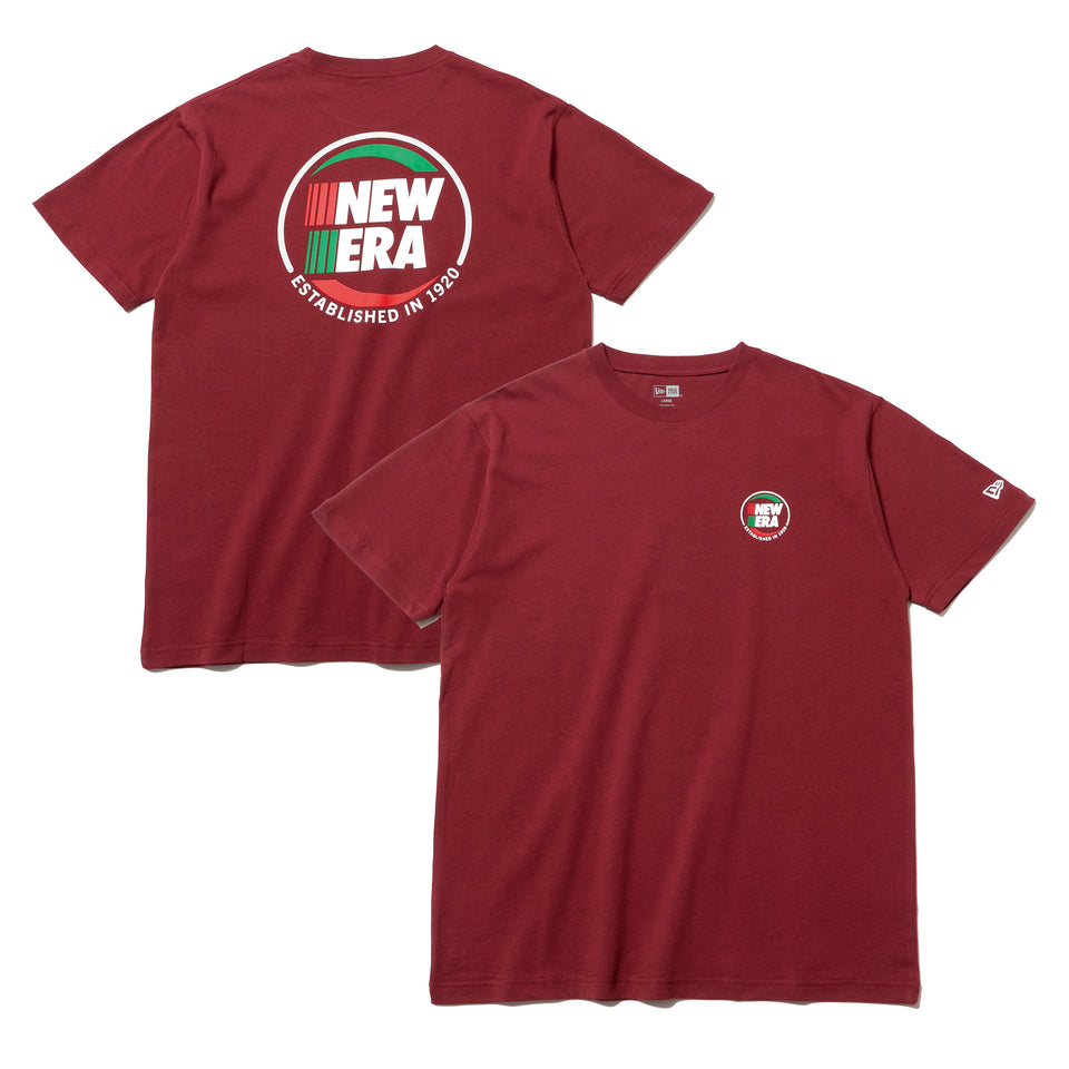 半袖 コットン Tシャツ エスタブリッシュド in 1920 バーガンディー レギュラーフィット