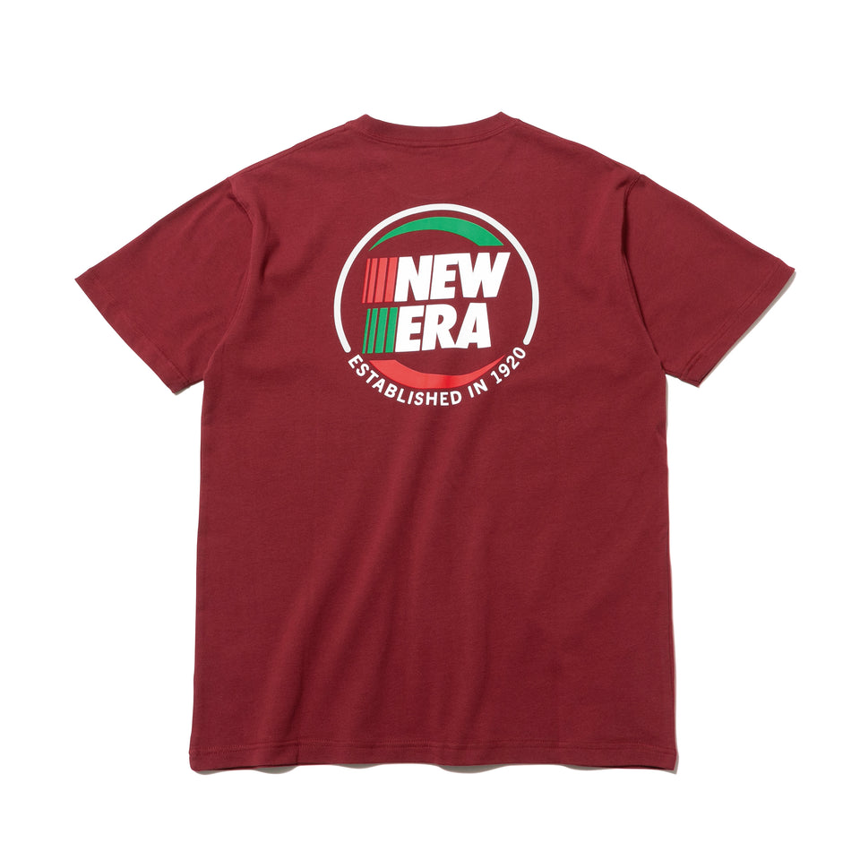 半袖 コットン Tシャツ エスタブリッシュド in 1920 バーガンディー レギュラーフィット