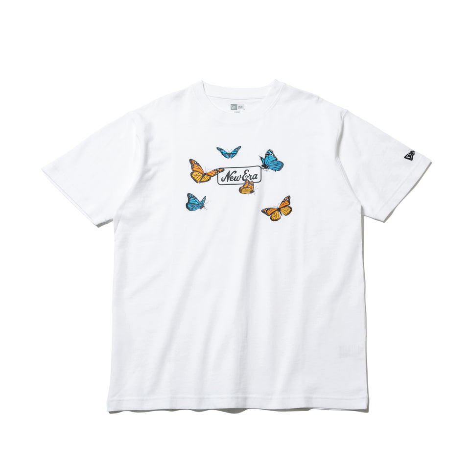 半袖 コットン Tシャツ バタフライズ ホワイト レギュラーフィット