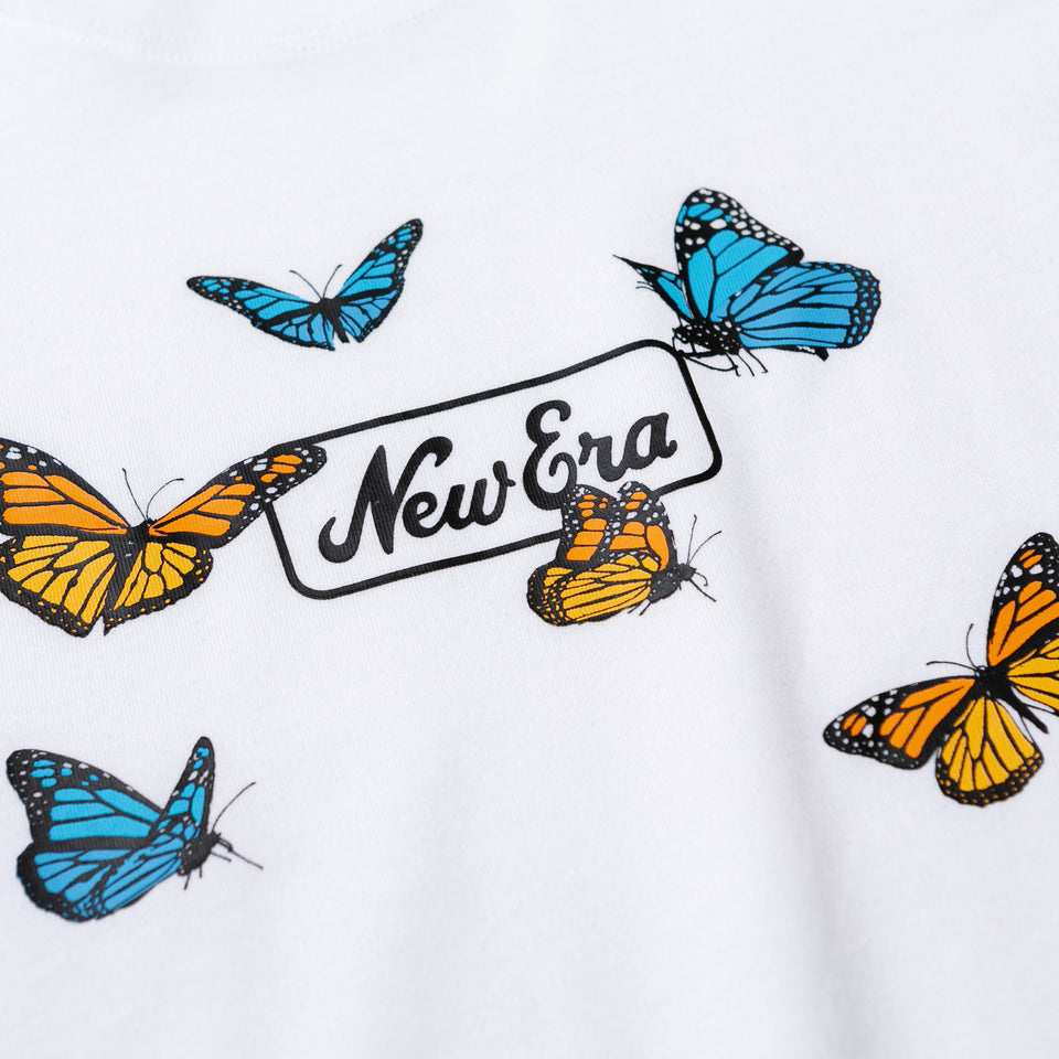 半袖 コットン Tシャツ バタフライズ ホワイト レギュラーフィット