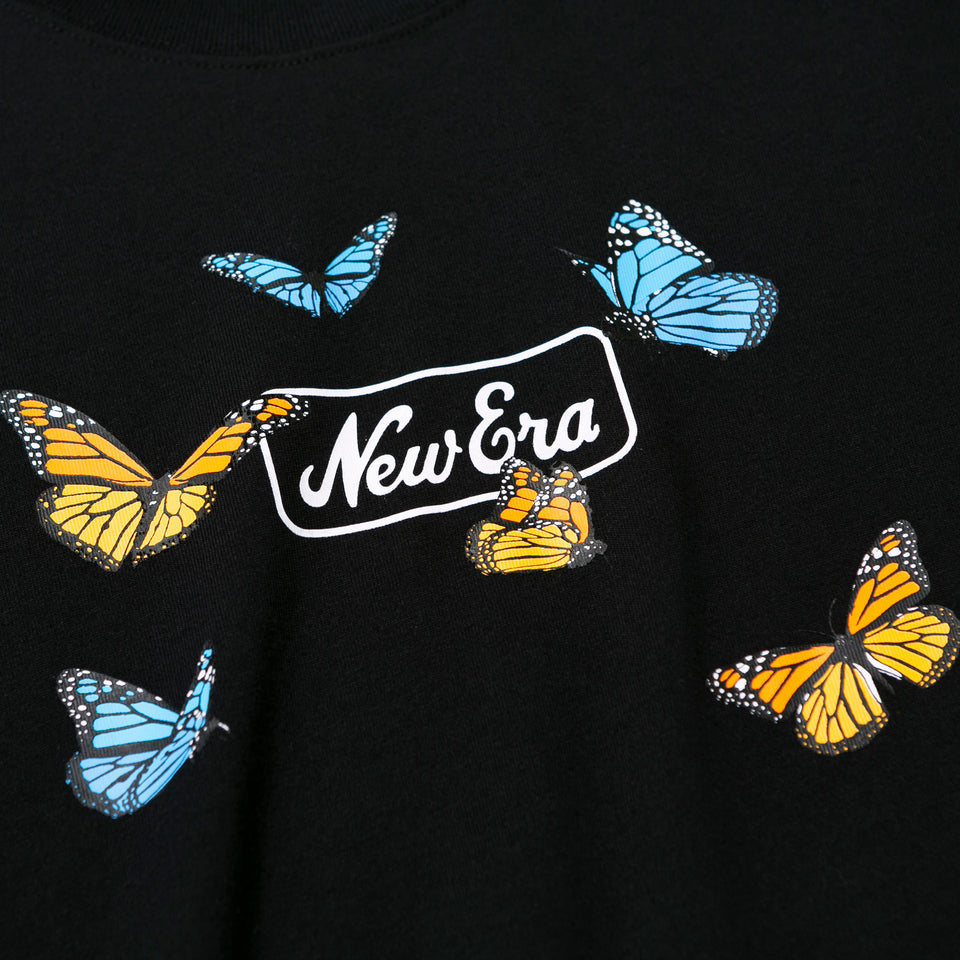 半袖 コットン Tシャツ バタフライズ ブラック レギュラーフィット