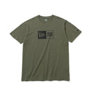 コットン Tシャツ ボックスロゴ オリーブ　×　ブラック