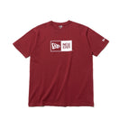 コットン Tシャツ ボックスロゴ バーガンディ　×　ホワイト