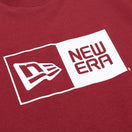 コットン Tシャツ ボックスロゴ バーガンディ　×　ホワイト