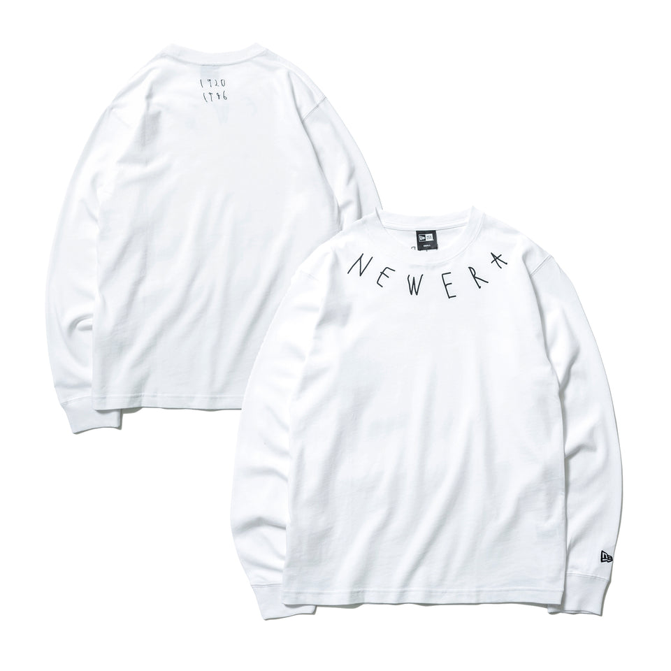 長袖 コットン Tシャツ AI TAKAHASHI 高橋愛 NEW ERA 1920 1986 ロゴ ホワイト