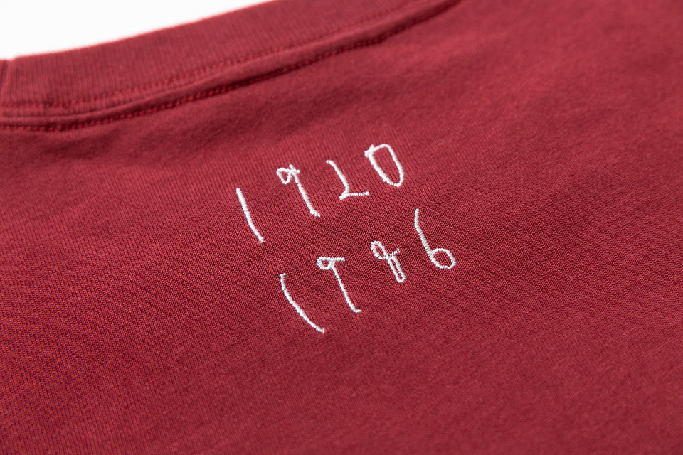 長袖 コットン Tシャツ AI TAKAHASHI 高橋愛 恐竜 1920 1986 ロゴ バーガンディー