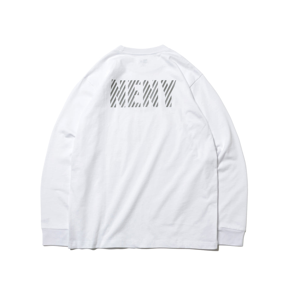 長袖 コットン Tシャツ リフレクター NENY ロゴ ホワイト