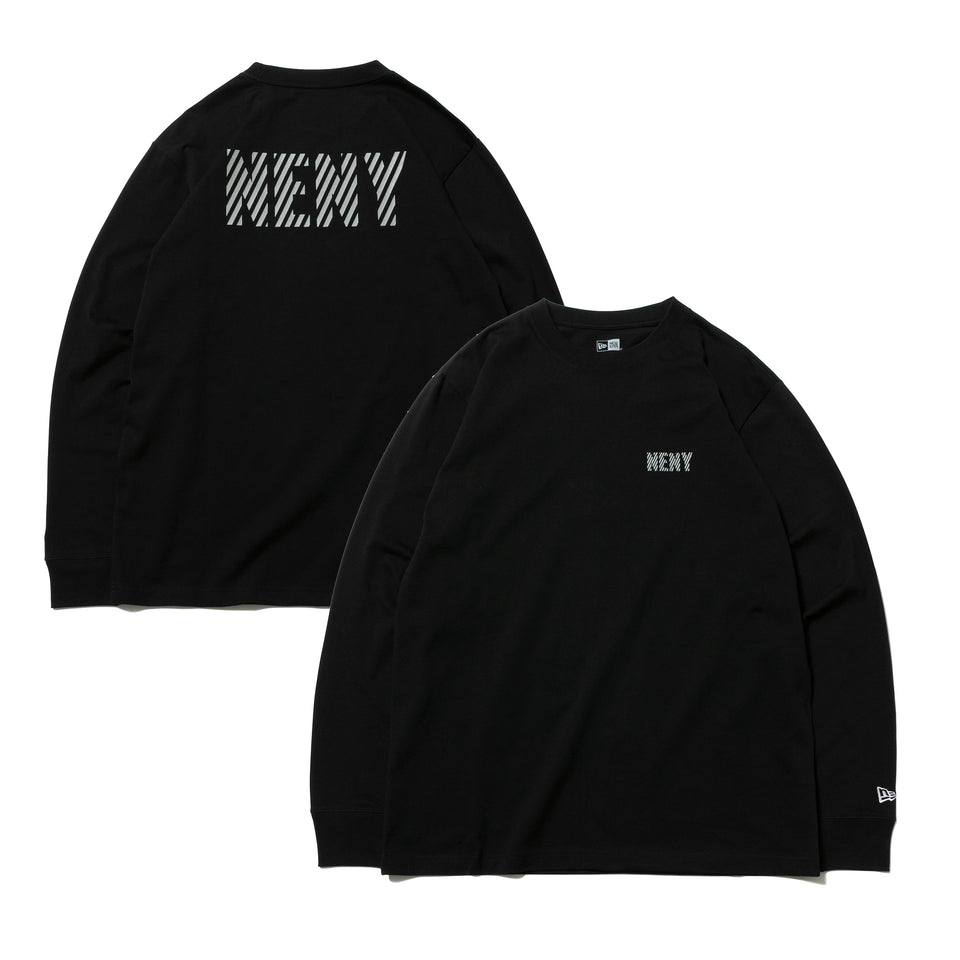 長袖 コットン Tシャツ リフレクター NENY ロゴ ブラック
