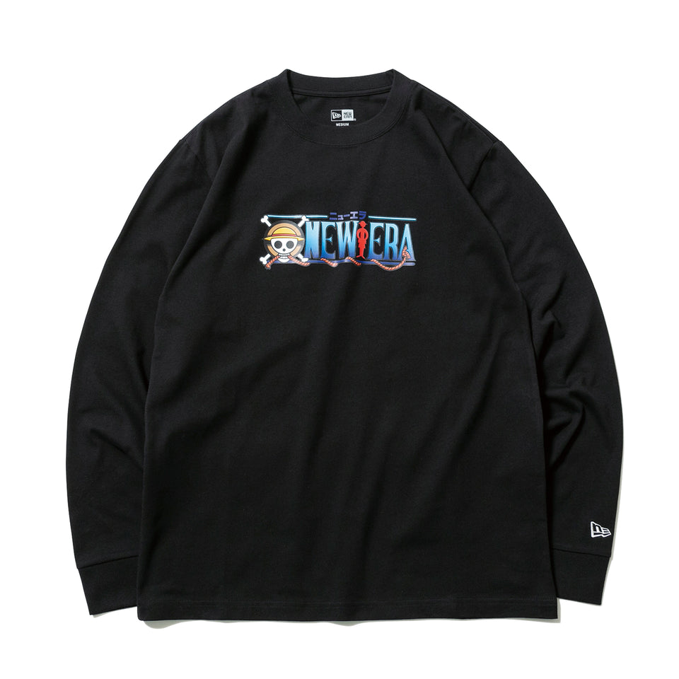 長袖 コットン Tシャツ ONE PIECE ワンピース タイトルロゴ ブラック
