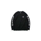 長袖 コットン Tシャツ ONE PIECE ワンピース 悪魔の実 フラッグロゴ NEW ERA CAP CREW ブラック