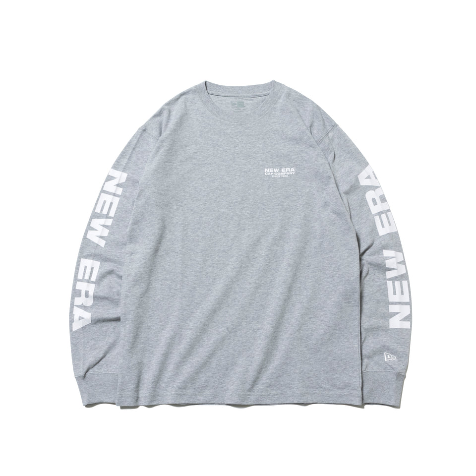 長袖 コットン Tシャツ ニューエラ キャップ カンパニー グレー × ホワイト レギュラーフィット