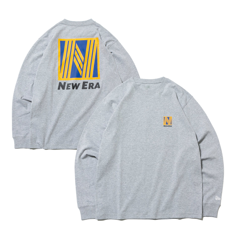 長袖 コットン Tシャツ ニューエラ ロゴシリーズ NEW ERA グレー