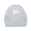 長袖 コットン Tシャツ フラッグロゴ グレー × ホワイト レギュラーフィット