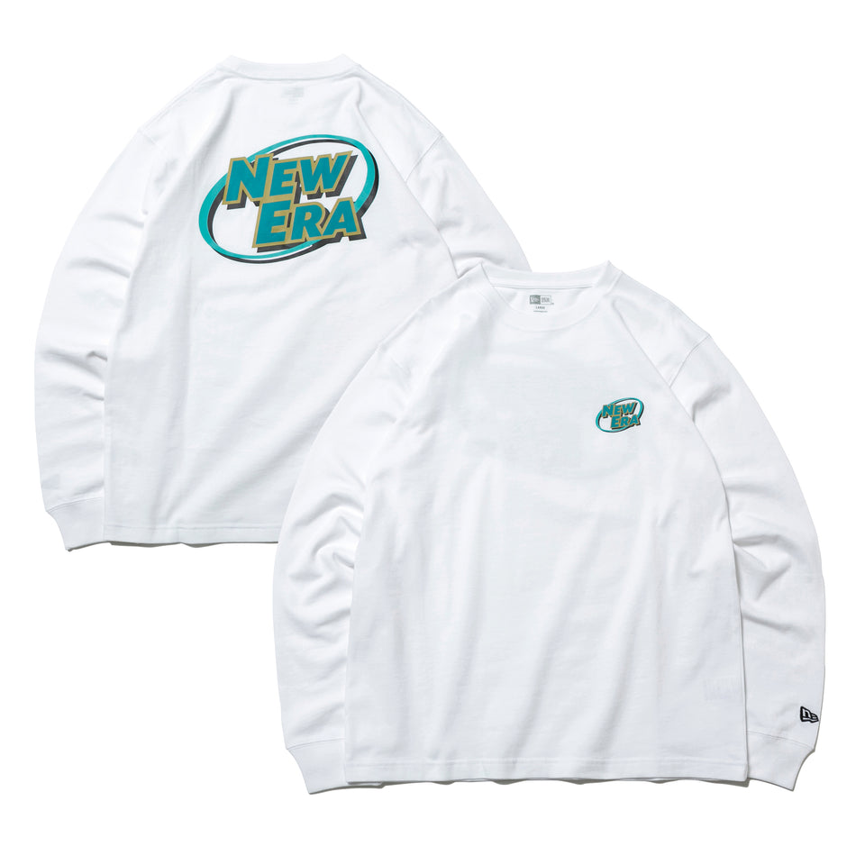 長袖 コットン Tシャツ ニューエラ ロゴシリーズ NEW ERA ホワイト