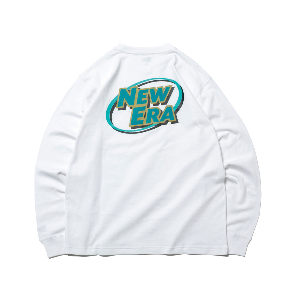 長袖 コットン Tシャツ ニューエラ ロゴシリーズ NEW ERA ホワイト