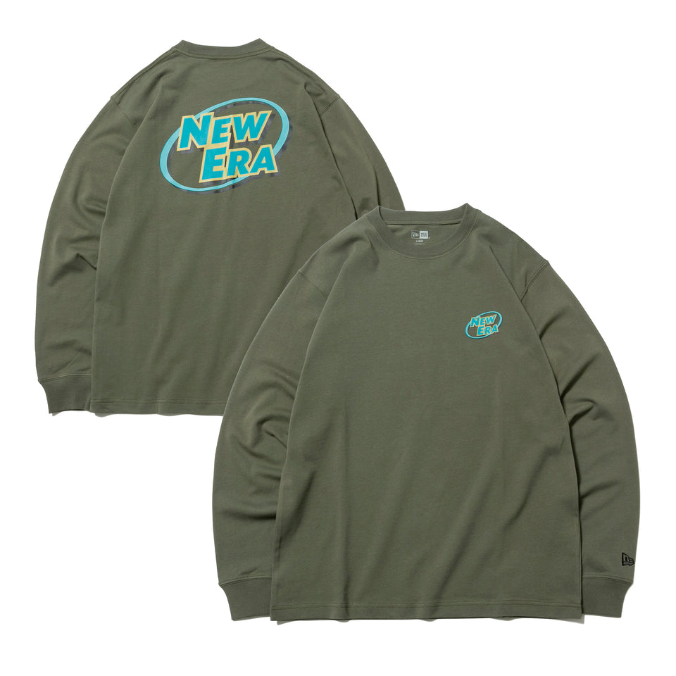 長袖 コットン Tシャツ ニューエラ ロゴシリーズ NEW ERA オリーブ
