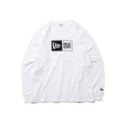長袖 コットン Tシャツ ボックスロゴ ホワイト × ブラック レギュラーフィット
