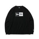 長袖 コットン Tシャツ ボックスロゴ ブラック × ホワイト  レギュラーフィット
