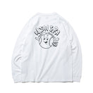 長袖 コットン Tシャツ ボールボーイ ホワイト × ブラック レギュラーフィット