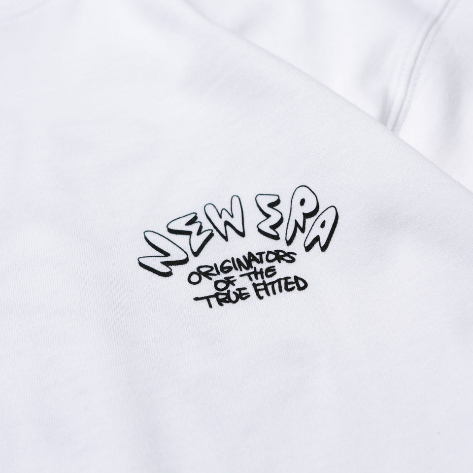 長袖 コットン Tシャツ ボールボーイ ホワイト × ブラック レギュラーフィット