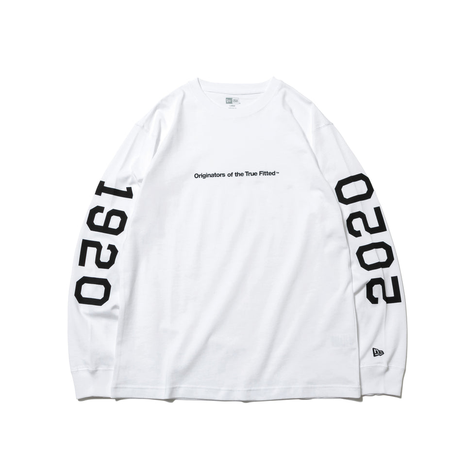 長袖 コットン Tシャツ 1920-2020 Originators of the True Fitted ロゴ ホワイト