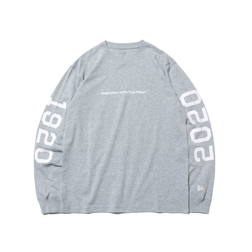 長袖 コットン Tシャツ 1920-2020 Originators of the True Fitted ロゴ グレー