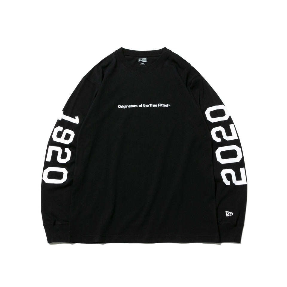 長袖 コットン Tシャツ 1920-2020 Originators of the True Fitted ロゴ ブラック
