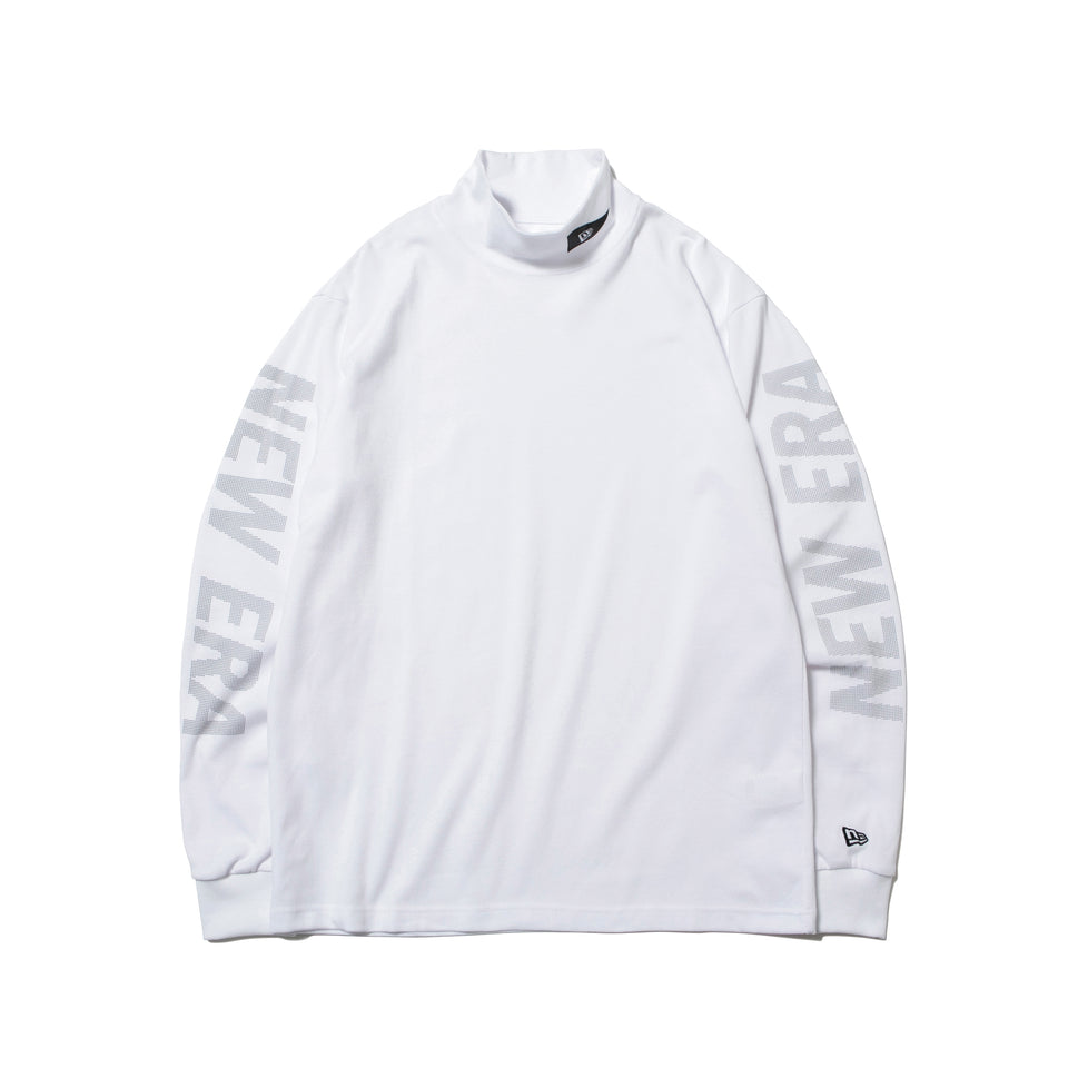 【ゴルフ】 長袖 パフォーマンス Tシャツ ハイカラーネック NEW ERA ピンフラッグロゴ ホワイト