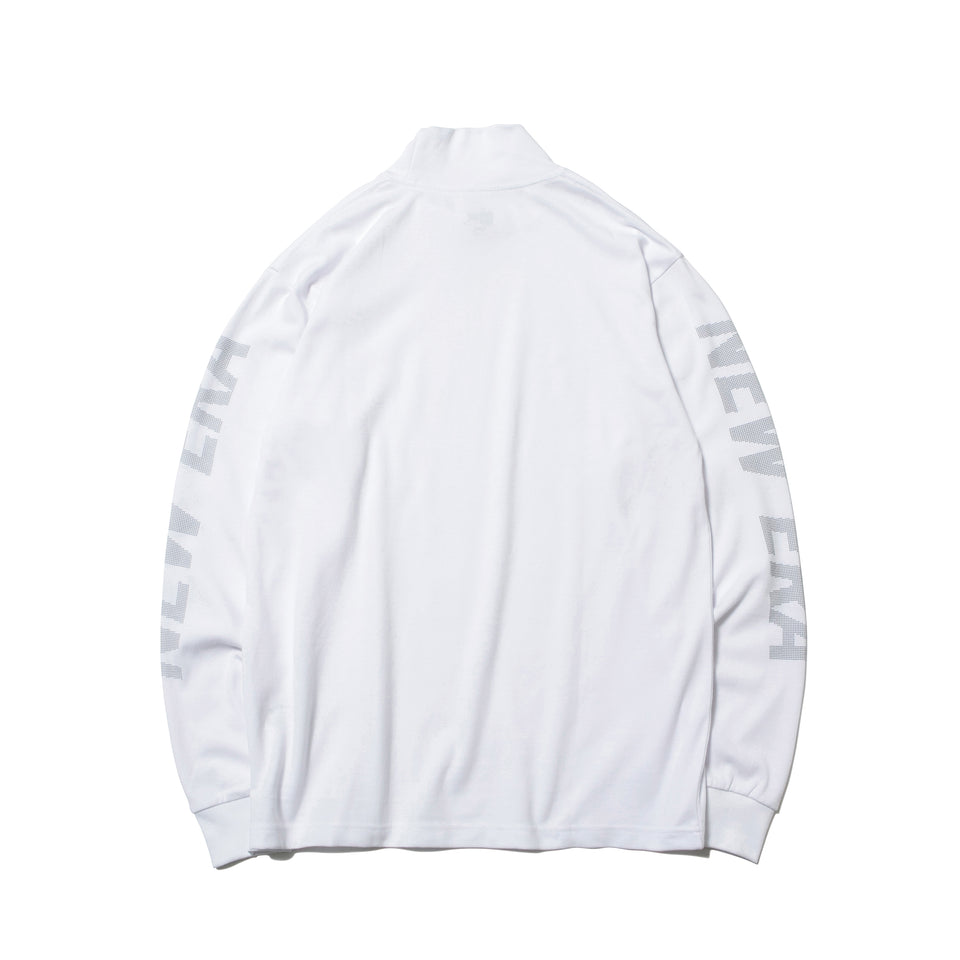 【ゴルフ】 長袖 パフォーマンス Tシャツ ハイカラーネック NEW ERA ピンフラッグロゴ ホワイト