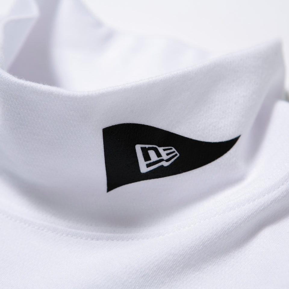 【ゴルフ】 長袖 パフォーマンス Tシャツ ハイカラーネック NEW ERA ピンフラッグロゴ ホワイト
