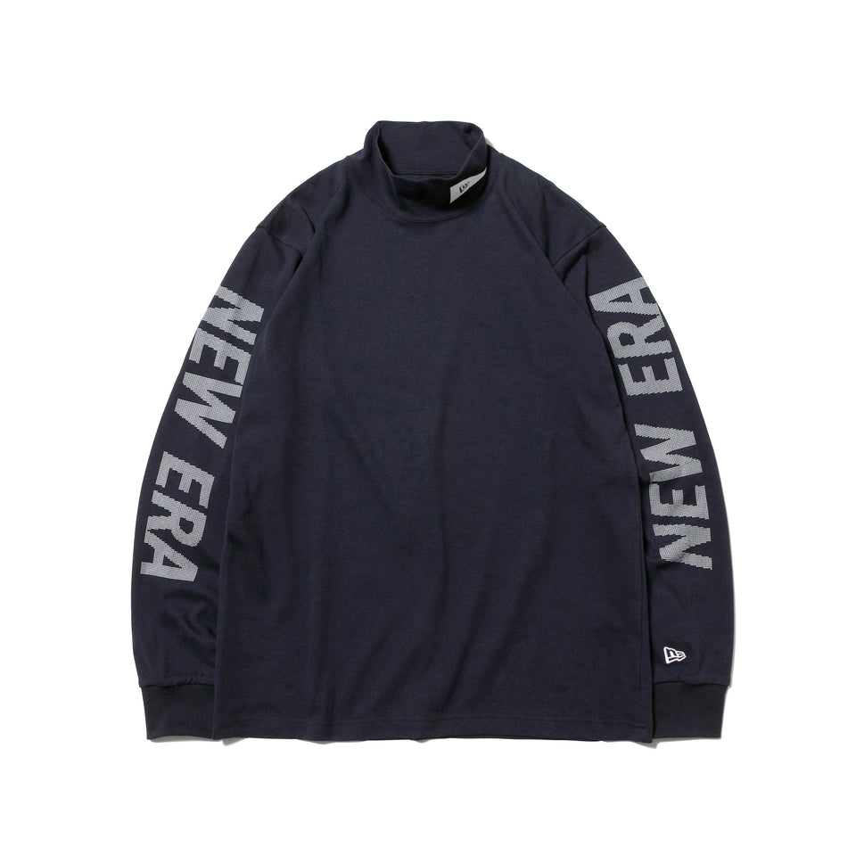 【ゴルフ】 長袖 パフォーマンス Tシャツ ハイカラーネック NEW ERA ピンフラッグロゴ ネイビー