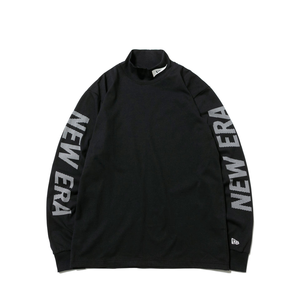 【ゴルフ】 長袖 パフォーマンス Tシャツ ハイカラーネック NEW ERA ピンフラッグロゴ ブラック