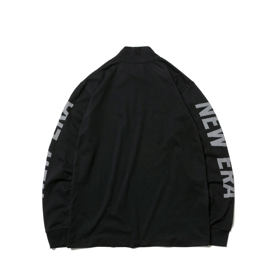 【ゴルフ】 長袖 パフォーマンス Tシャツ ハイカラーネック NEW ERA ピンフラッグロゴ ブラック