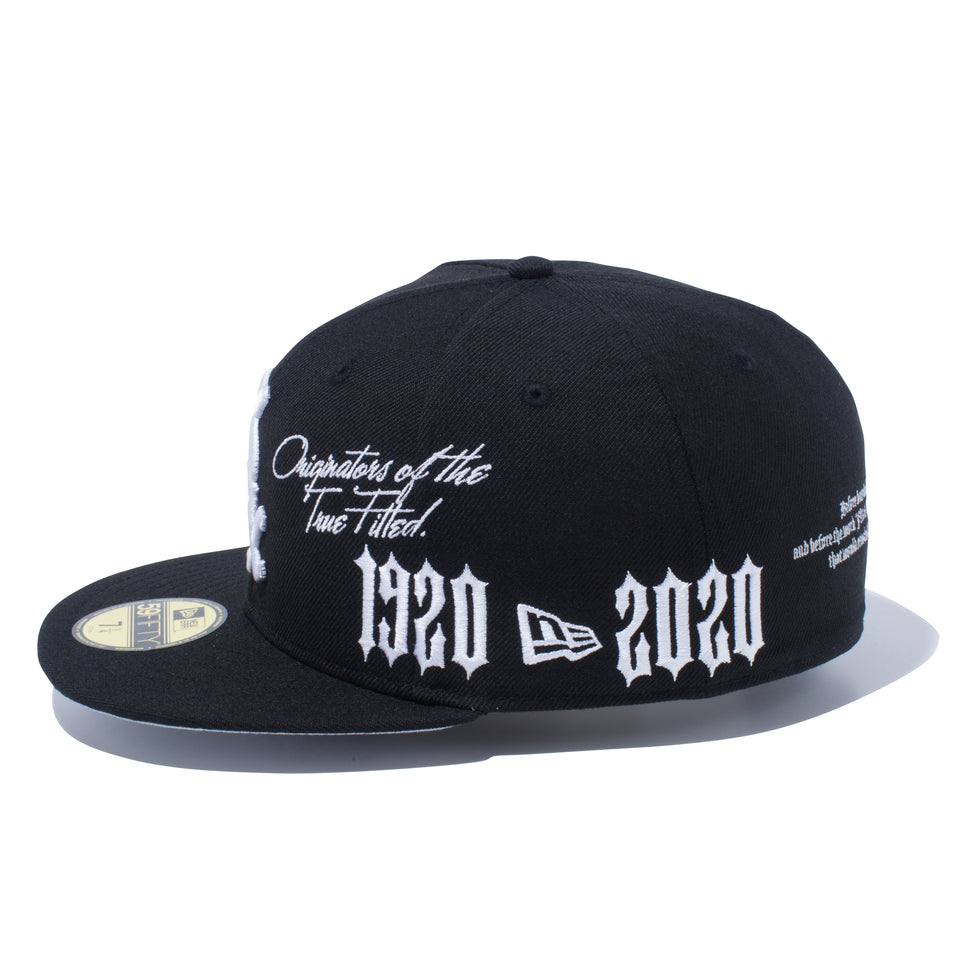【ストア限定】59FIFTY New Era 1920-2020 シカゴ・ホワイトソックス ブラック グレーアンダーバイザー