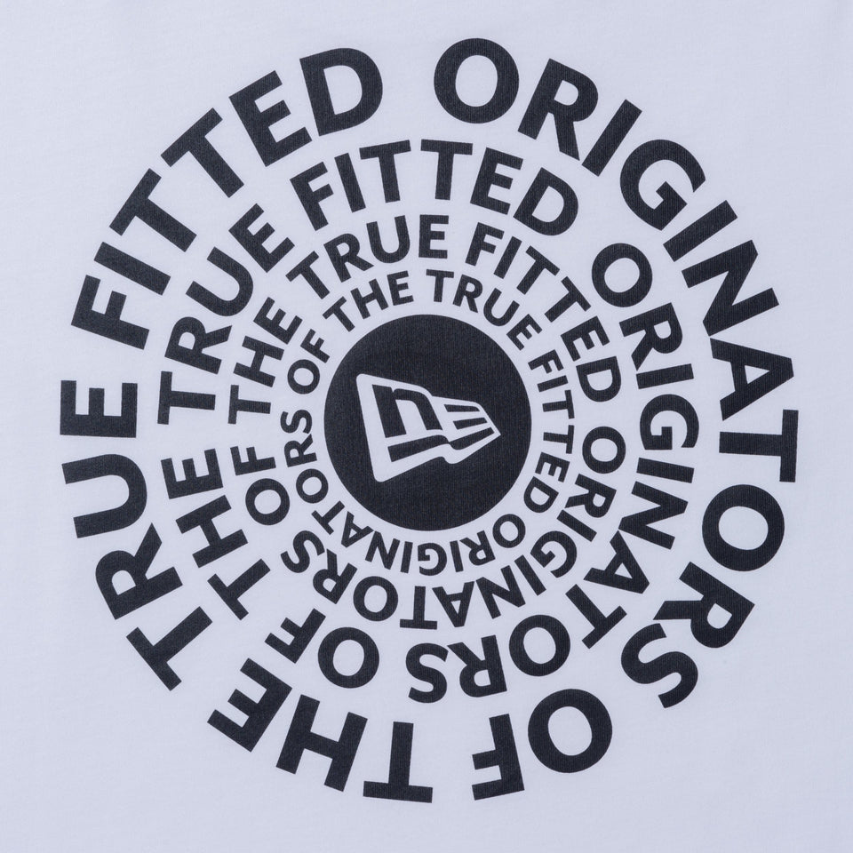 長袖 コットン Tシャツ Originators of the True Fitted サークル ホワイト × ブラック レギュラーフィット