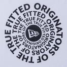 長袖 コットン Tシャツ Originators of the True Fitted サークル ホワイト × ブラック レギュラーフィット