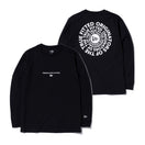 長袖 コットン Tシャツ Originators of the True Fitted サークル ブラック × ホワイト レギュラーフィット